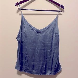 Reformation 100% silk blue spaghetti strap blouse